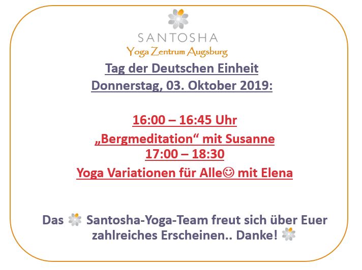Yoga-Sonderprogramm für Feiertag